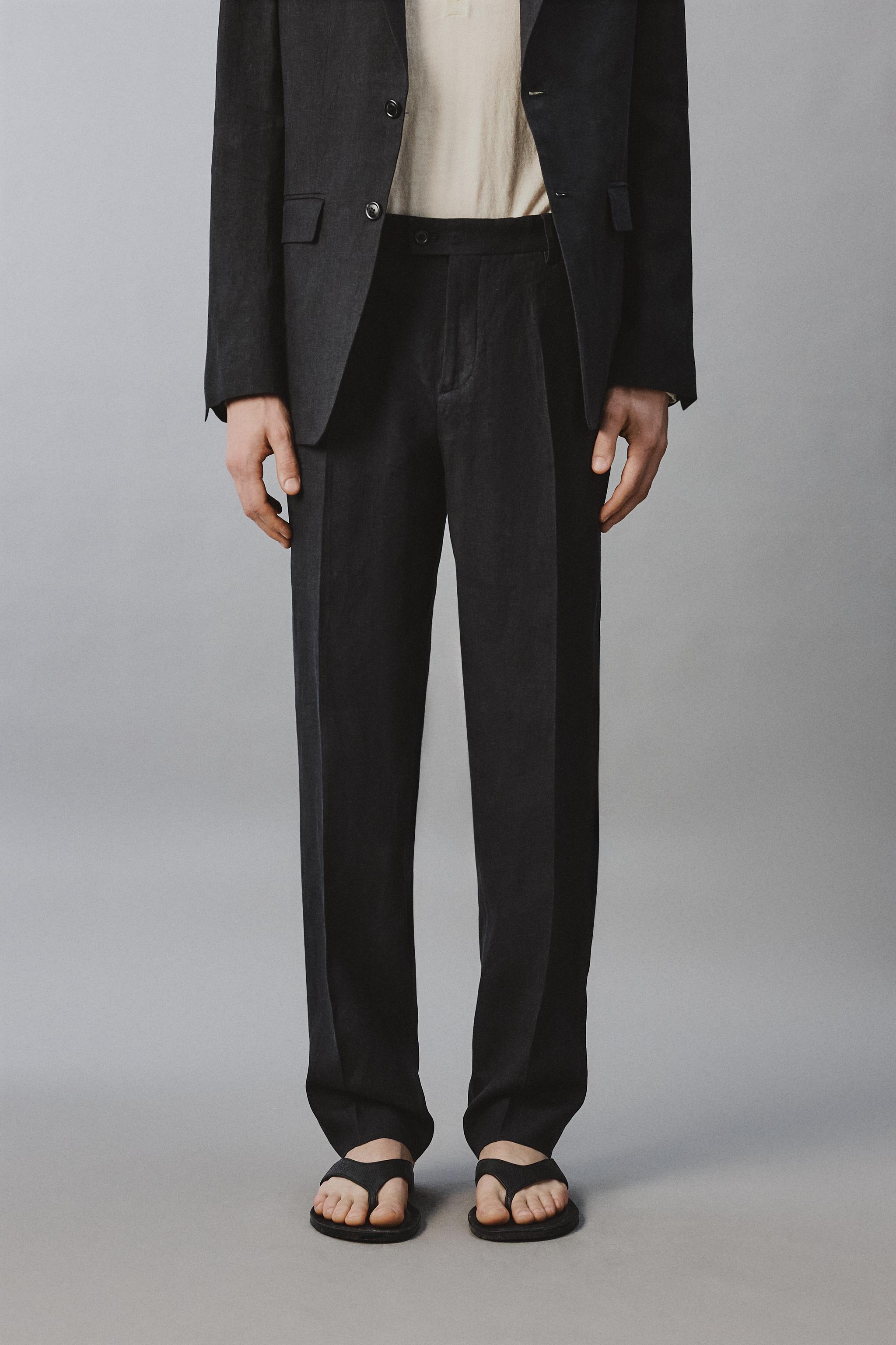 PANTALON REGULAR FIT DE COSTUME 100% LIN